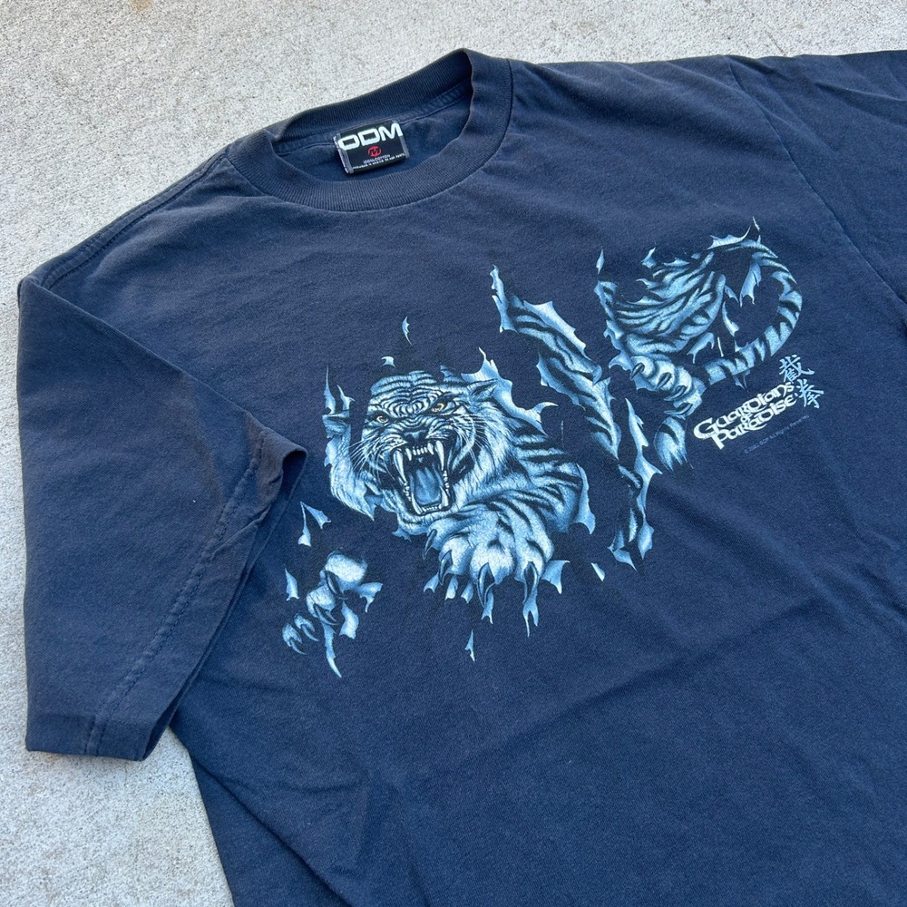 Jnco Style Japanese Tiger T Shirt Medium Black Vintage Y2K Tiger Graphic Skater